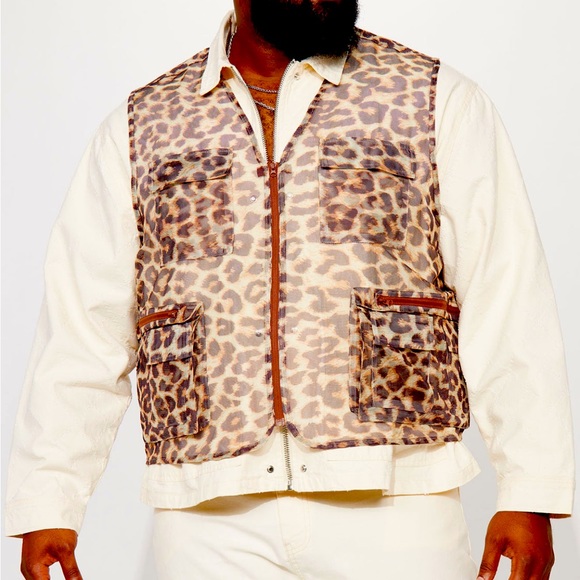 NEW!!! Mens stylish leopard print Vest; Sz 3X - Picture 1 of 6